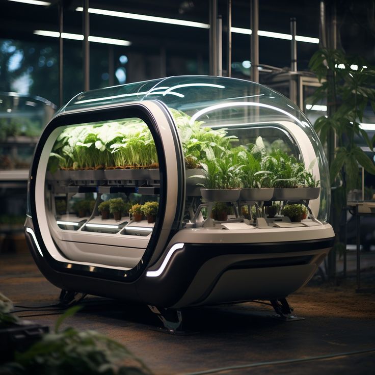 Ai automated futuristic food harvester Futuristic 2030_ year Green